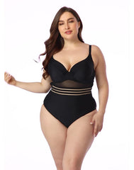 Ocevara Black Sweetheart Neckline Hollow One-Piece Swimsuit - image 5