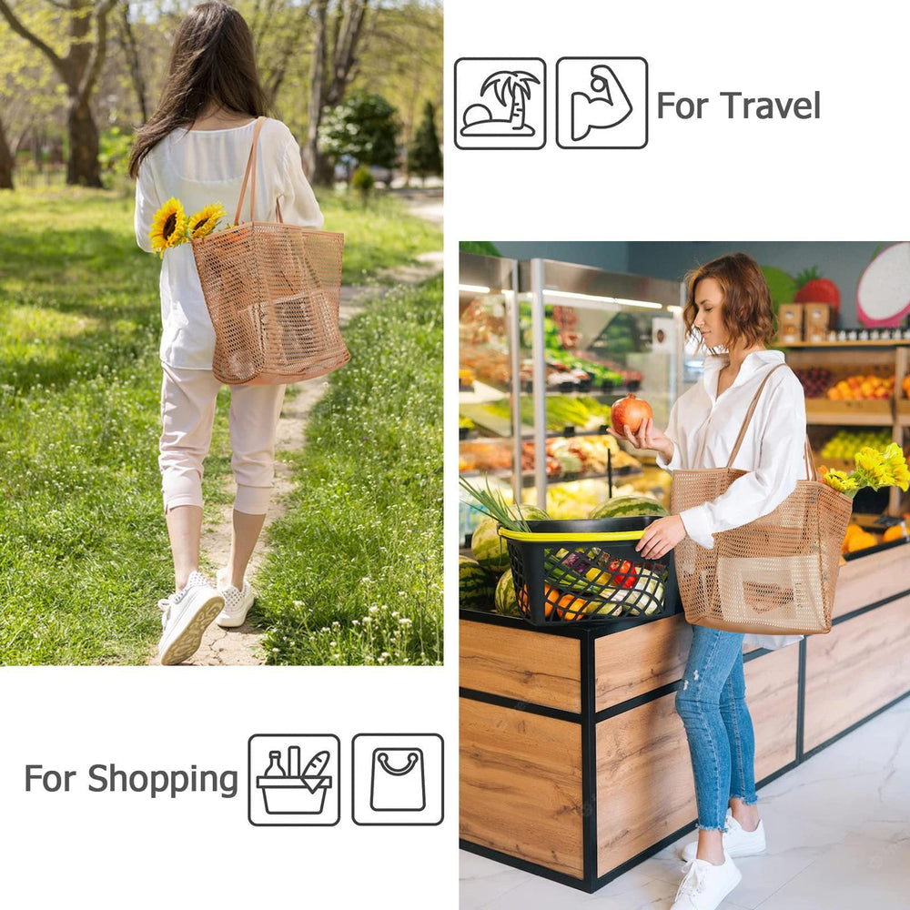 Ocevara Women's Swimming Beach Bag Portable One Shoulder Storage Bag Crossbody Bag Versatile Mesh Bag - image 4