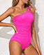 Ocevara - One Shoulder One Piece Swimsuit for Women Tummy Control Bathing Suits