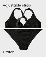 Ocevara Ocevara - Textured Knot-Front High-Waisted Bikini Set - image 21