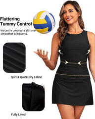 Ocevara Women's Tankini Swimsuits with Skirt - Two Piece Tummy Control Bathing Suits High Neck Swimwear - image 9