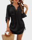 Ocevara - Coverup Drawstring Beach Dress Shirt
