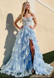 Sparkly Prom Dress with Slit Skirt, Long Graduation School Dresses, Evening Party Gown OK2024