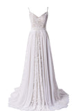 New Arrival Bohemian Spaghetti Straps Beach Wedding Dress With Adjustable Drawstring B0010