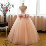 Vintage Flower Long Sleeves Puffy Tulle Long Prom Dresses,Quinceanera Dresses OK608