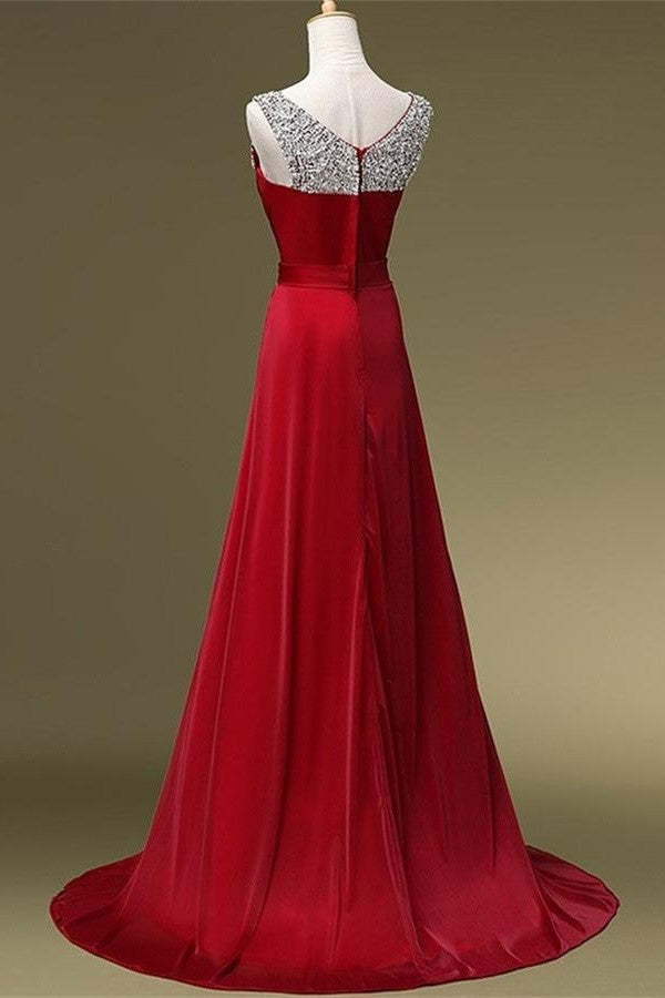 Beading Long High Low A-line Charming Prom Dresses K106