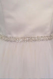 Skinny Beaded Bridal Belts Thin Ribbon Crystal Sash Narrow Rhinestone Trim BS6