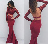 Two Pieces Backless Sexy Long Prom Dress For Women OK136