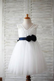 Tulle Flower Girl Dress,Flower Flower Girl Dresses,White Flower Girl Dress