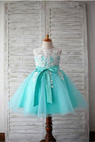Blue Flower Girl Dress,Ball Gown Flower Girl Dresses,Appliques Flower Girl Dress