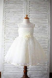 Lace Flower Girl Dress,Ivory Flower Girl Dresses,A-line Flower Girl Dress