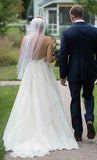 Simple V Neckline A line Backless Ivory A Line Beach Wedding Dress OKC92