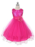 Ball Gown Round Sleeveless Tulle Flower Long Flower Girl Dresses OK704