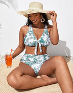 Ocevara - Light Green High-Waist Bikini Suit