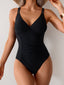 Ocevara - Women's One Piece Swimsuit Tummy Control Bathing Suit Plunge V Neck Swimwear