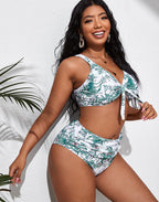 Ocevara - Light Green High-Waist Bikini Suit