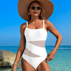 Ocevara - One Piece Swimsuit Women Monokini Tummy Control High Waisted Bathing Suit Solid Cutout Slimming Swimwear