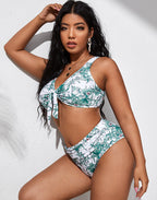 Ocevara - Light Green High-Waist Bikini Suit