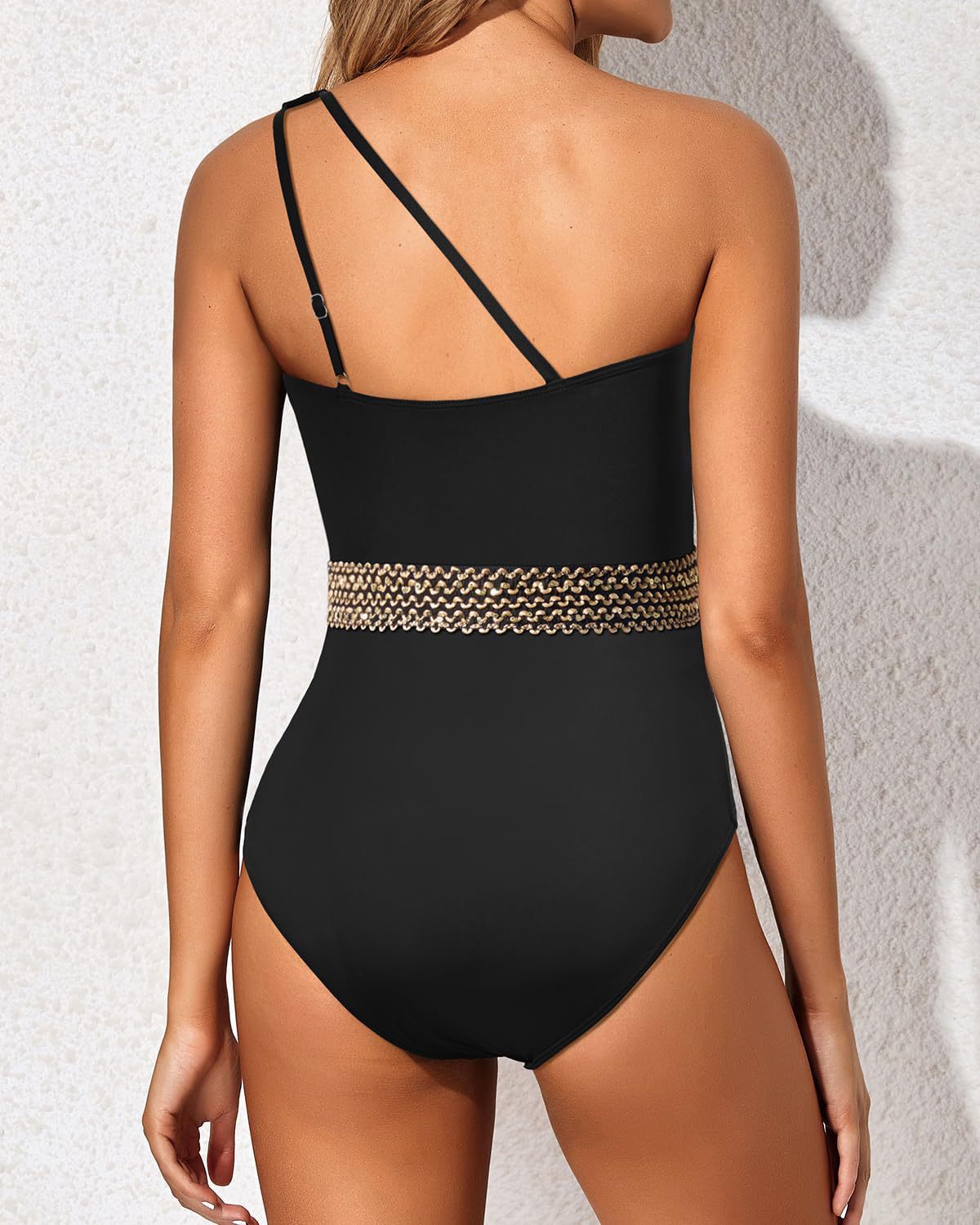 Ocevara - One Shoulder One Piece Swimsuit for Women Tummy Control Bathing Suits