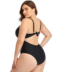 Ocevara Black Sweetheart Neckline Hollow One-Piece Swimsuit - image 2