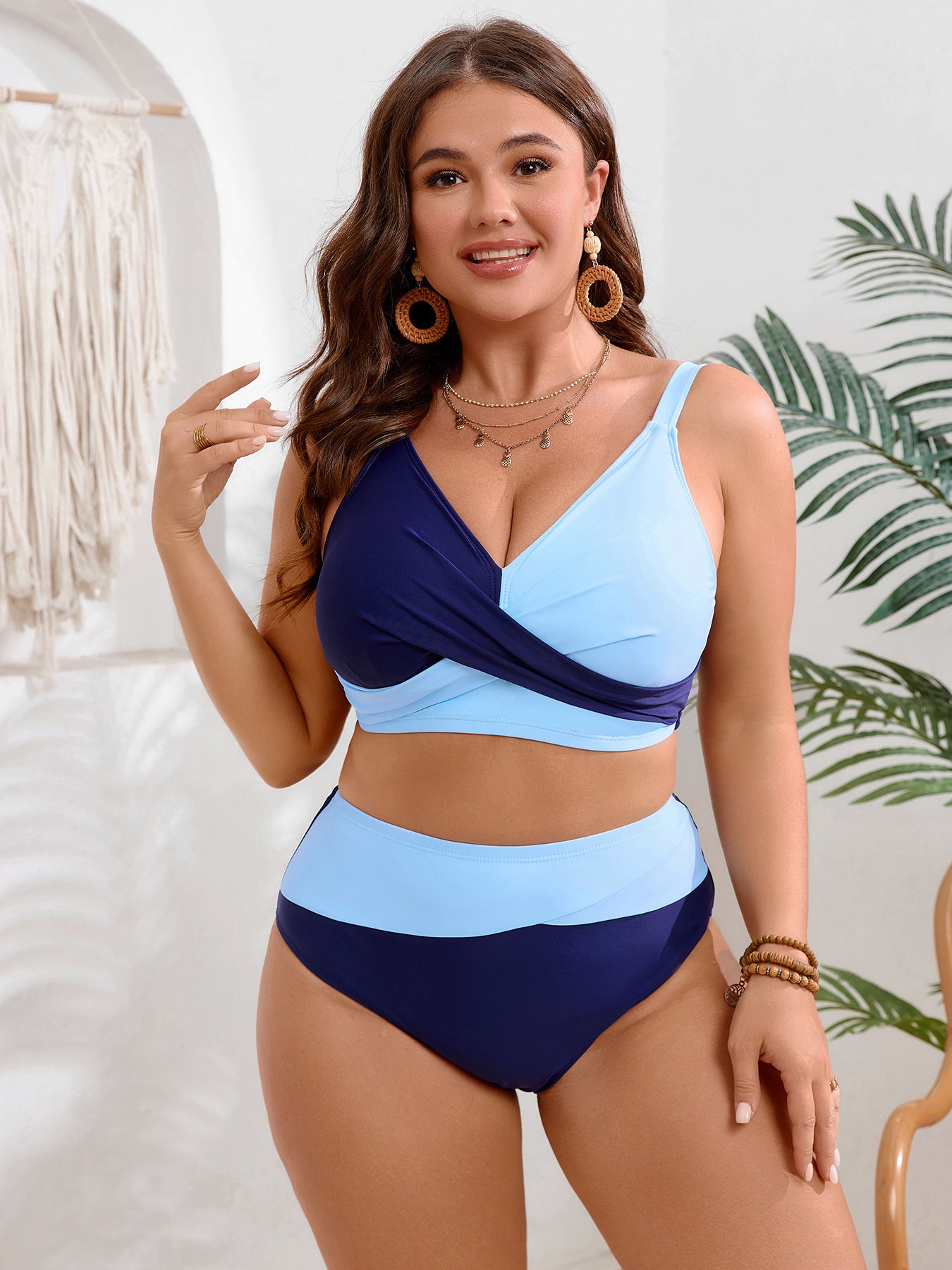Wrap Colorblock Bikini Set