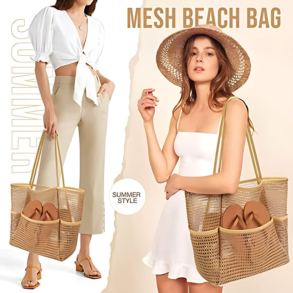 Ocevara Women's Swimming Beach Bag Portable One Shoulder Storage Bag Crossbody Bag Versatile Mesh Bag - image 3