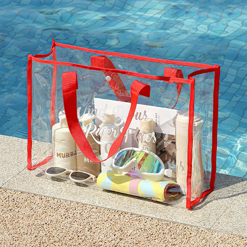 Large-capacity Swimming Bag Transparent Visible Waterproof Wash Bag Foldable Portable Storage Bag