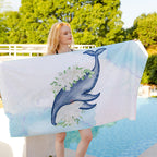 Double-sided velvet beach towel for seaside swimming, water-absorbent, non-sand, breathable, skin-friendly, quick-drying bath towel