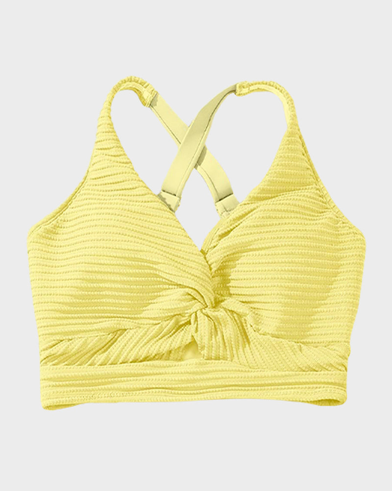 Ocevara Ocevara - Textured Knot-Front High-Waisted Bikini Set - image 30