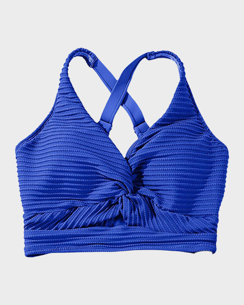 Ocevara Ocevara - Textured Knot-Front High-Waisted Bikini Set - image 28