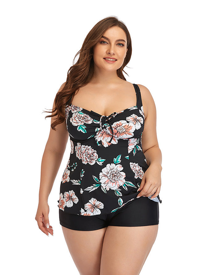 Ocevara Printed Camisole Plus Size Tankini Swimsuit - image 1