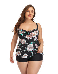 Ocevara Printed Camisole Plus Size Tankini Swimsuit - image 1