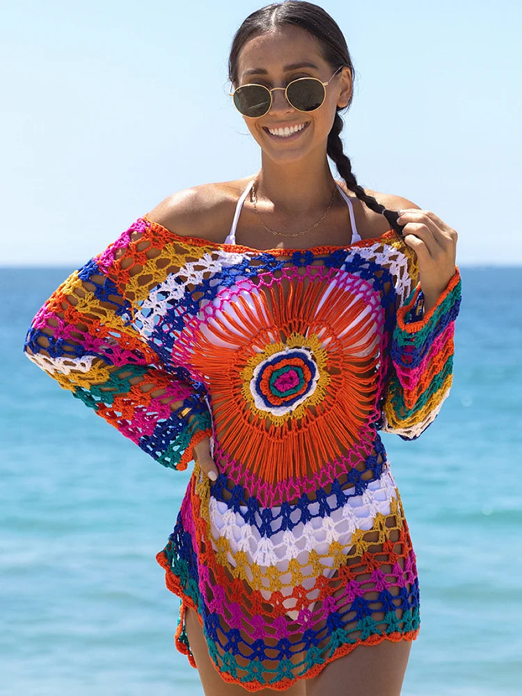Ocevara Rainbow Embroidered Cover-Ups - image 2