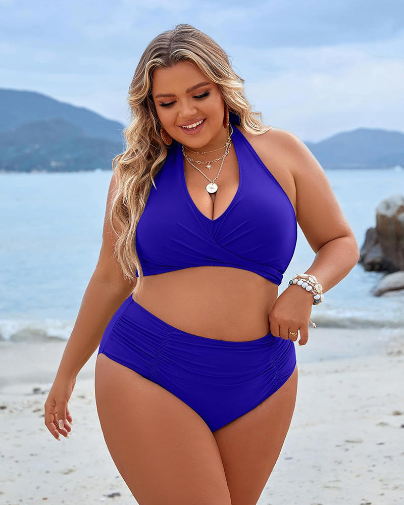 Ocevara - Tummy Control Bathing Suits Modest High Waisted Bikini Sets