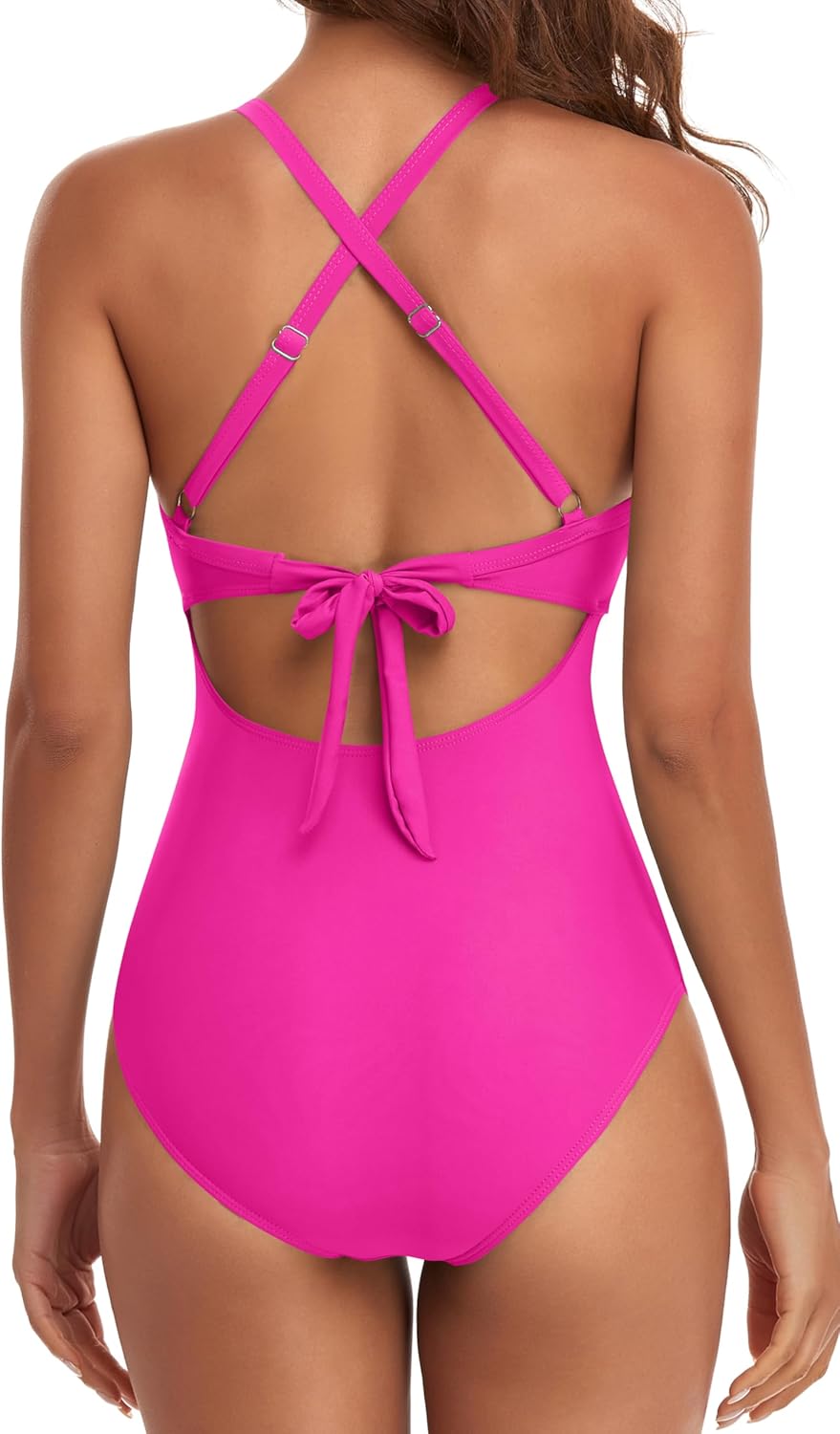 Ocevara - Women's One Piece Swimsuits Tummy Control Cutout High Waisted Bathing Suit Wrap Tie Back