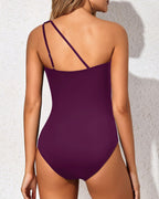 Ocevara - One Shoulder One Piece Swimsuit for Women Tummy Control Bathing Suits