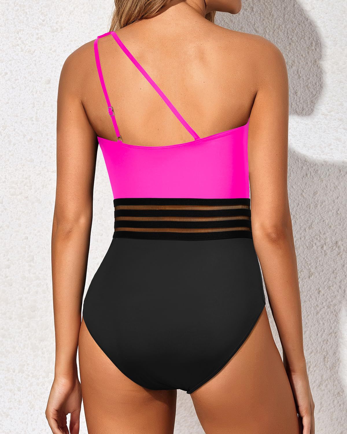 Ocevara - One Shoulder One Piece Swimsuit for Women Tummy Control Bathing Suits