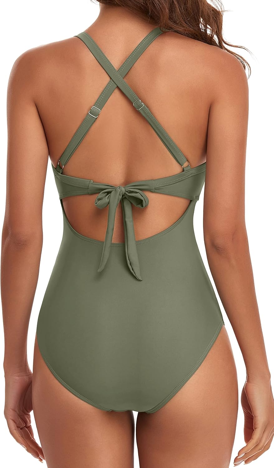 Ocevara - Women's One Piece Swimsuits Tummy Control Cutout High Waisted Bathing Suit Wrap Tie Back