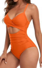 Ocevara - Women's One Piece Swimsuits Tummy Control Cutout High Waisted Bathing Suit Wrap Tie Back