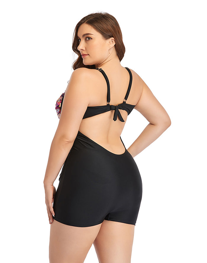 Floral Plus Size One-Piece Swimsuit