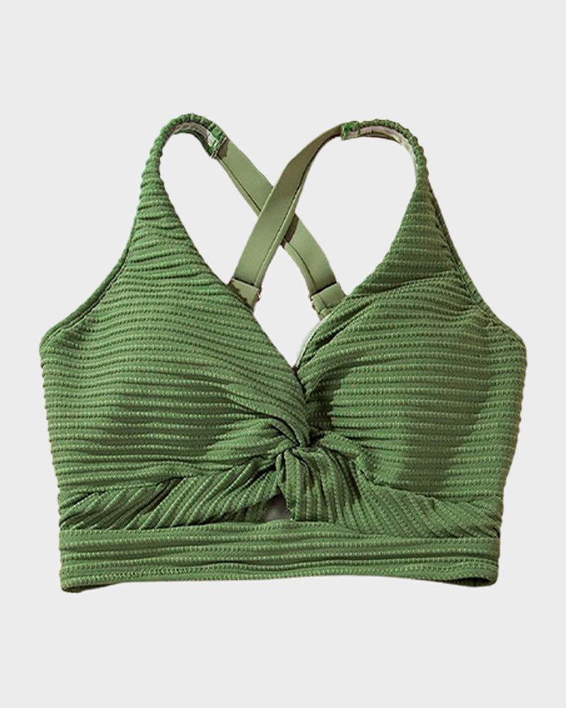 Ocevara Ocevara - Textured Knot-Front High-Waisted Bikini Set - image 33