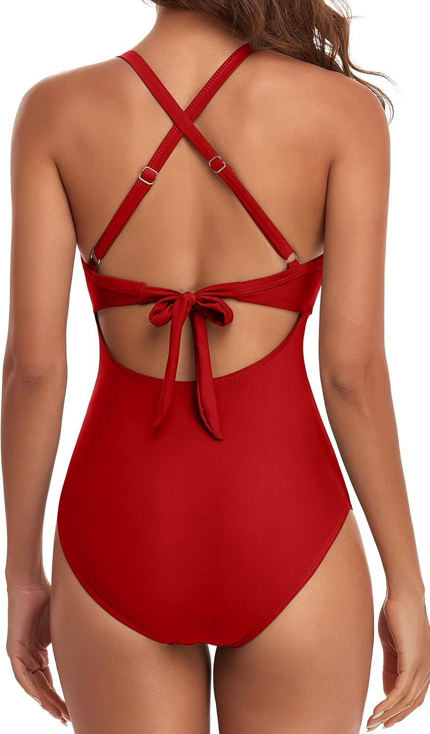 Ocevara - Women's One Piece Swimsuits Tummy Control Cutout High Waisted Bathing Suit Wrap Tie Back