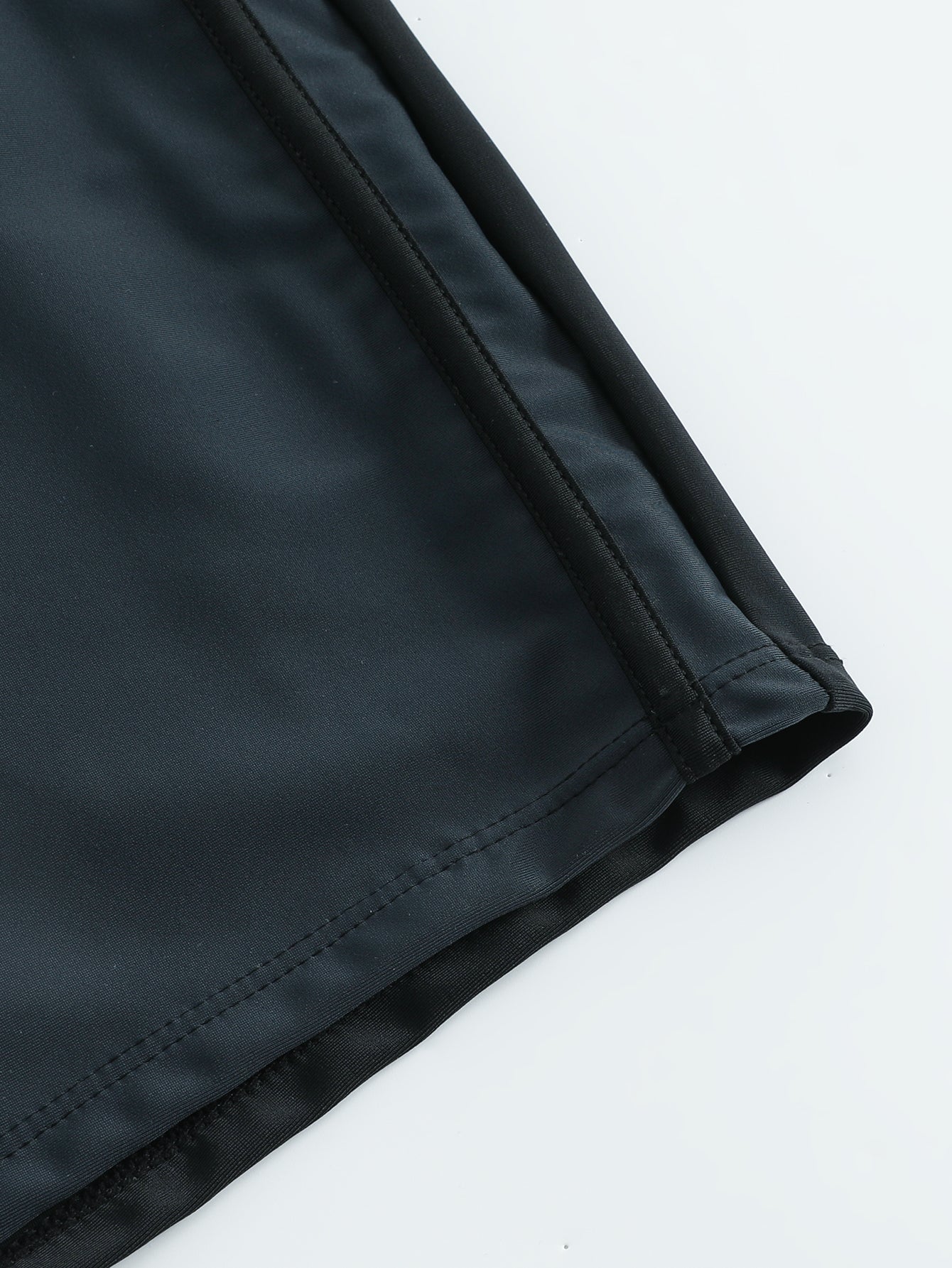 Men's Solid Color Drawstring Square-Leg Swim Trunks