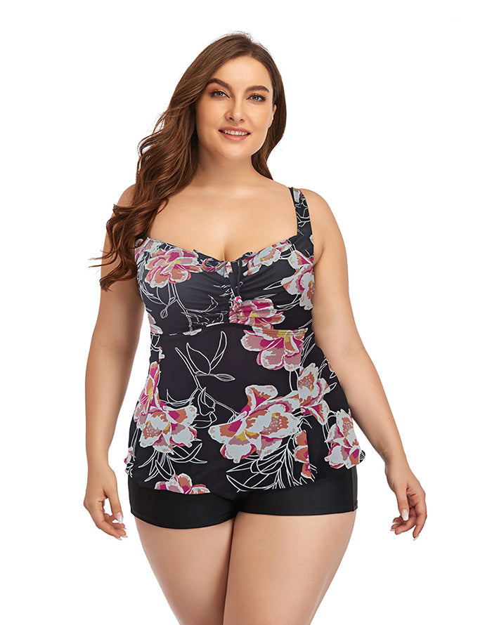 Ocevara Printed Camisole Plus Size Tankini Swimsuit - image 5