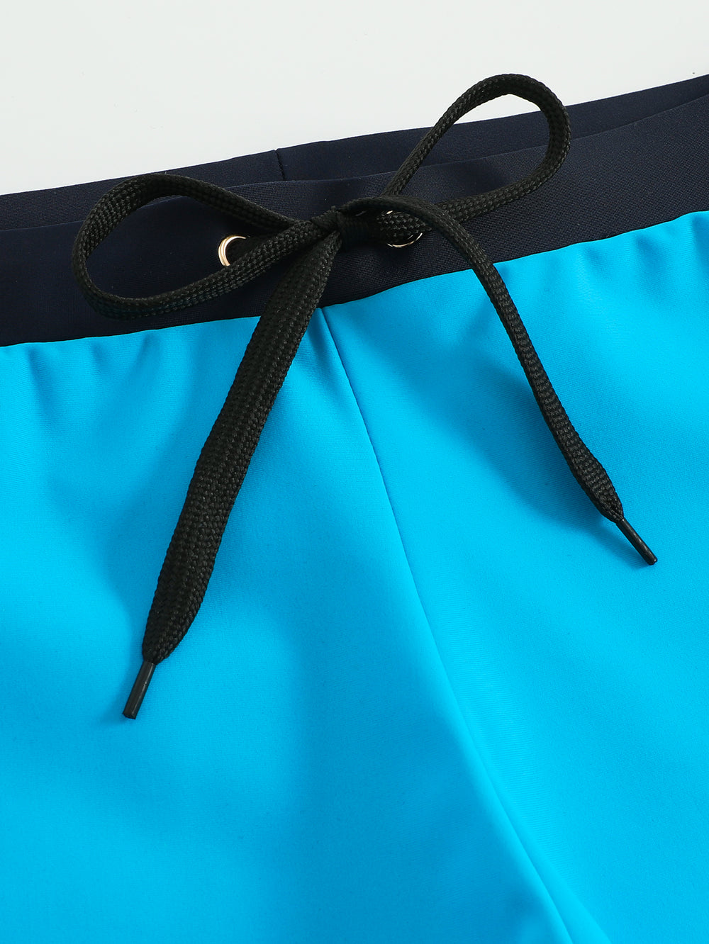 Men's Solid Color Drawstring Square-Leg Swim Trunks