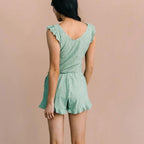 Ocevara - Built-In Bra Swim Romper Three Piece Set