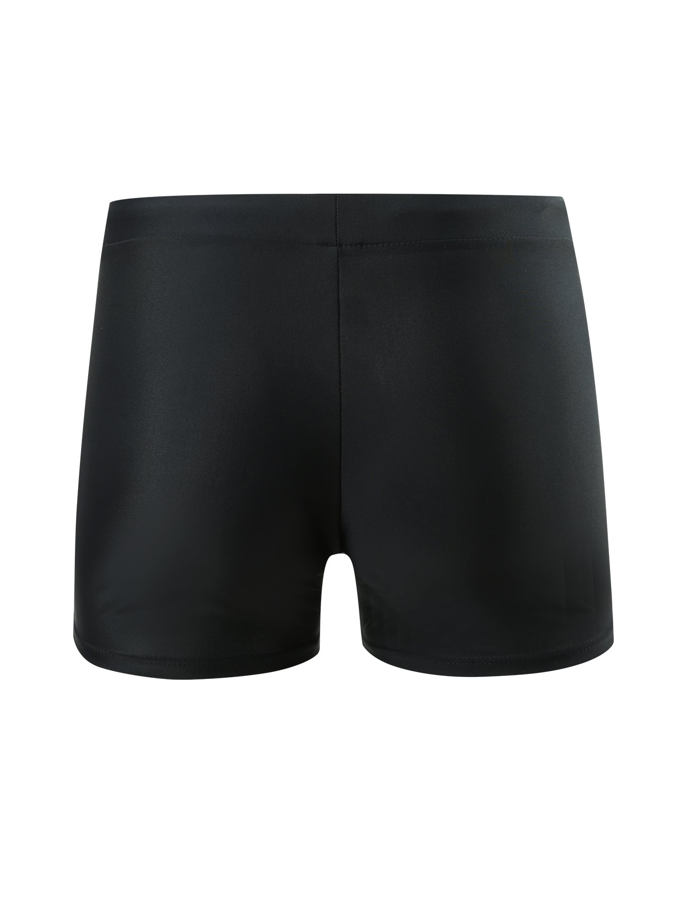 Men's Solid Color Drawstring Square-Leg Swim Trunks