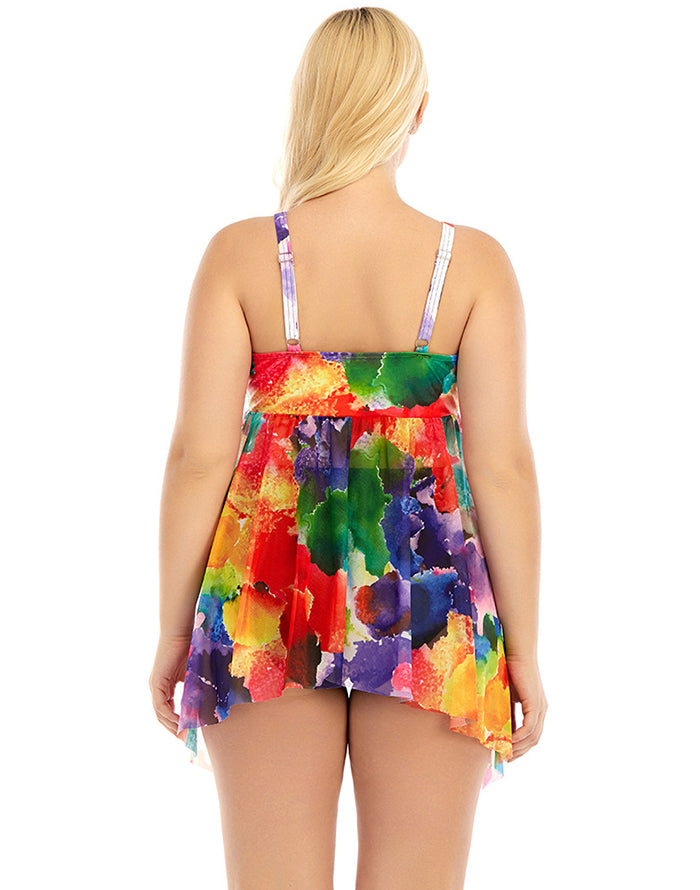 Multicolored tulle Plus Size Swimdress Secondary image
