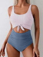Ocevara - Women's One Piece Swimsuit Tummy Control Slimming Bathing Suit Cutout Tie Knot Swimwear