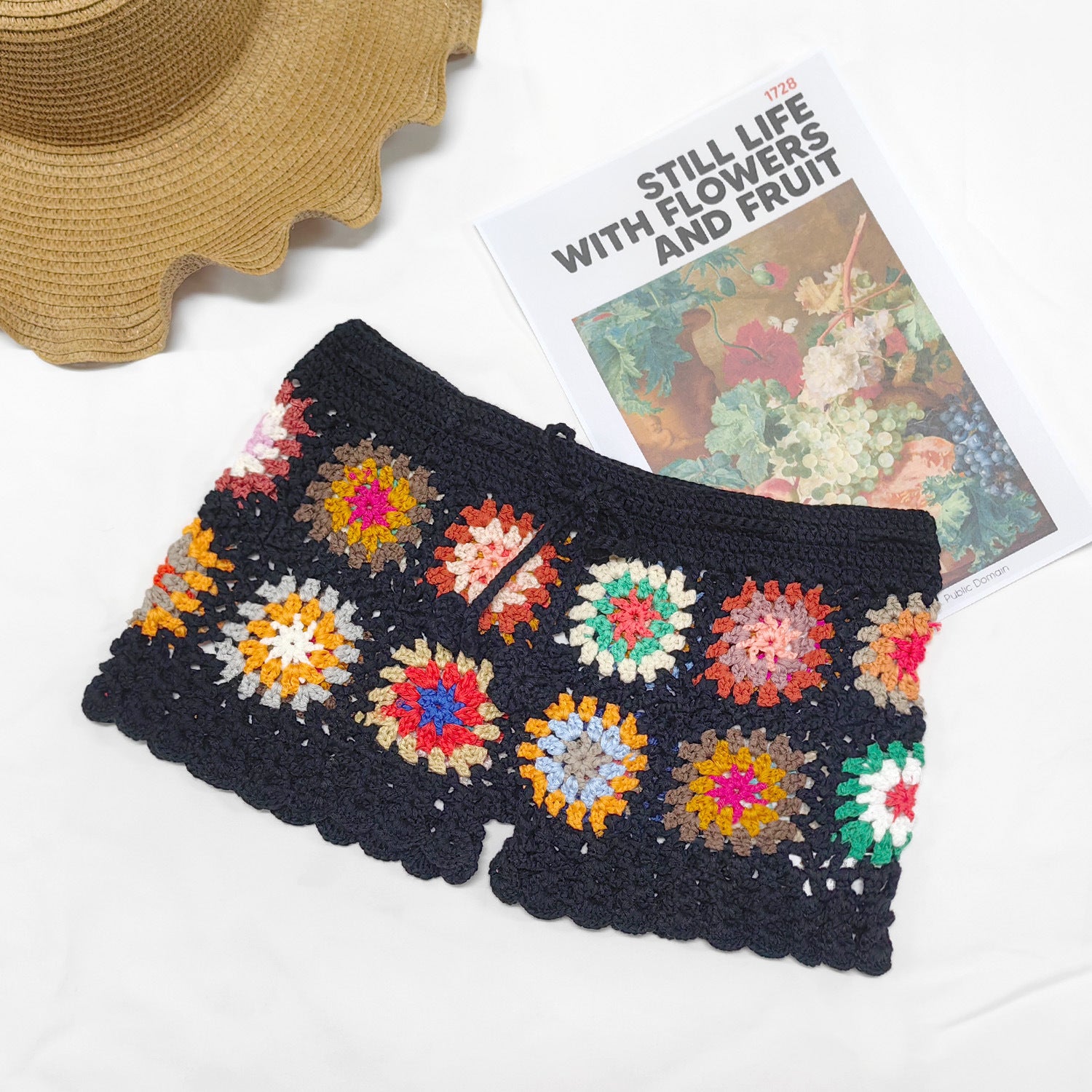 Crochet Granny Square Beach Shorts